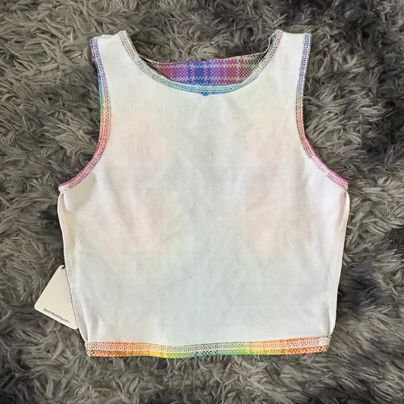 Black Milk Tartan Rainbow Wifey Crop Top XS NWT Toastie Fleece BMC Museum - Picture 4 of 9